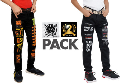 davyjhones Regular Baby Boys Multicolor Jeans(Pack of 2)