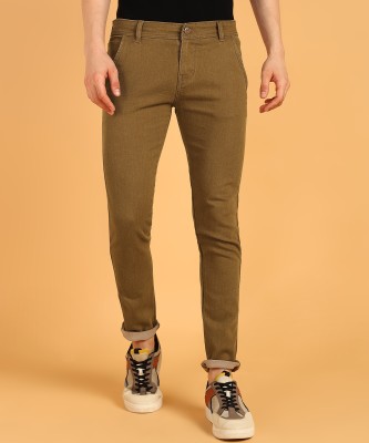 POKHINDA Slim Men Yellow Jeans