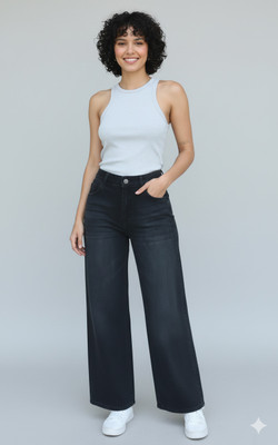 EUROPAA Relaxed Fit Women Black Jeans