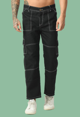 linaria Tapered Fit Men Black Jeans