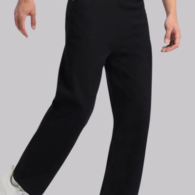 HOKER Straight Fit Men Black Jeans