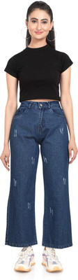 Zizvo Flared Women Dark Blue Jeans