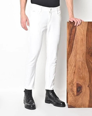 RusticBlooms Slim Men White Jeans