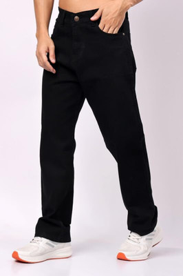 AzureAttire Straight Fit Men Black Jeans