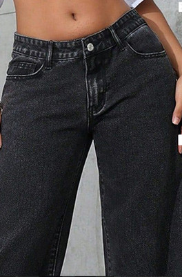 MGWCOLLECTION Straight Fit Women Black Jeans