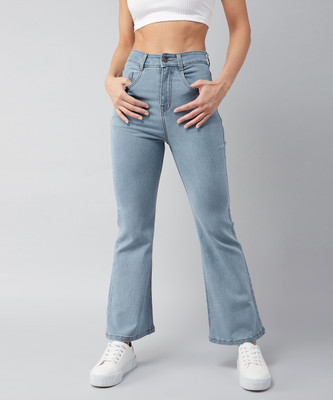 DOLCE CRUDO Boot-Leg Women Light Blue Jeans