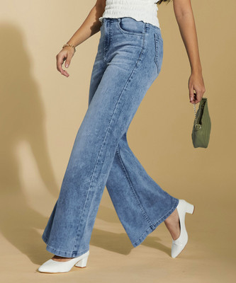 Miss Chase Boot-Leg Women Blue Jeans