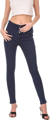 BOTUMQUTE Slim Women Dark Blue Jeans