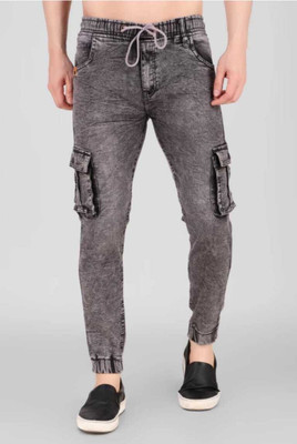 hyooo Jogger Fit Men Grey Jeans