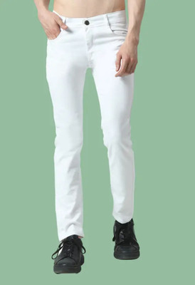 WHITE HAND Slim Men White Jeans