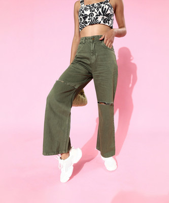 SASSAFRAS Regular Women Green Jeans