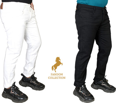 Fandom Collection Regular Men Black, White Jeans(Pack of 2)