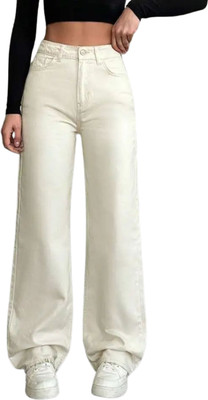 me queen Straight Fit Women Beige Jeans