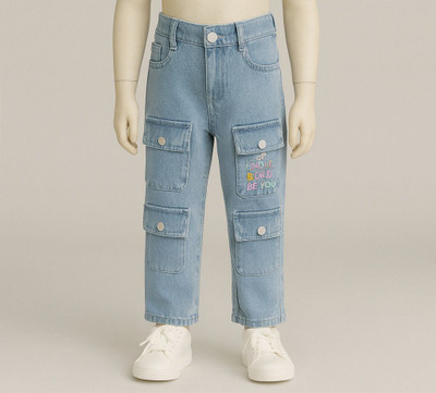 MS Arts Regular Baby Girls Light Blue Jeans