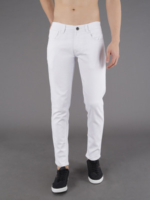 PODGE Slim Men White Jeans