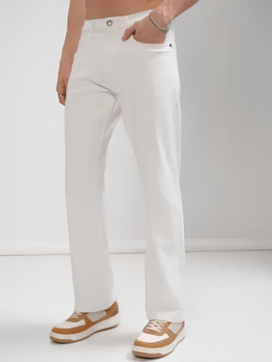 FLIECAINER Regular Men White Jeans