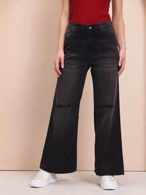 Mast & Harbour Flared Women Black Jeans