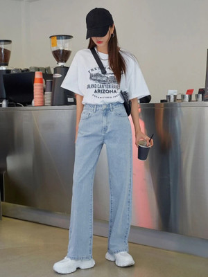 Zizvo Flared Women Light Blue Jeans