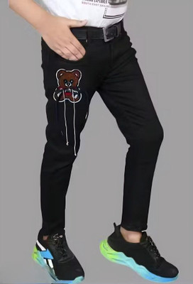 IGS TRADERS Slim Boys Black Jeans
