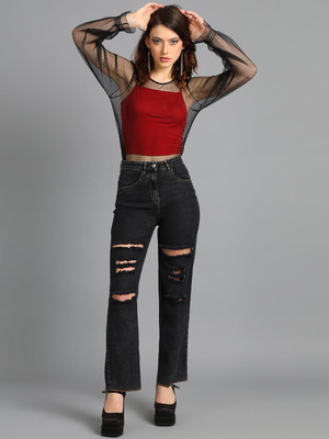 KOTTY Straight Fit Women Black Jeans