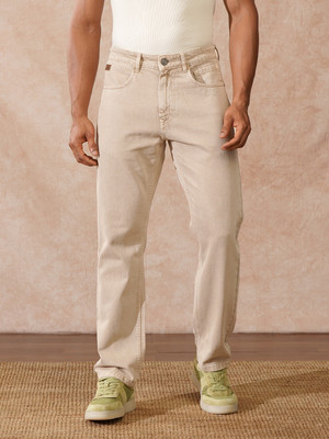 WROGN Relaxed Fit Men Beige Jeans