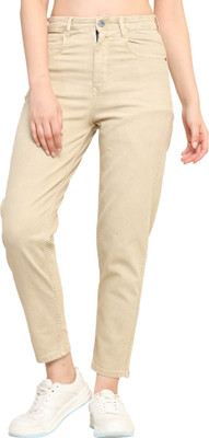zayla Loose Fit Women Beige Jeans