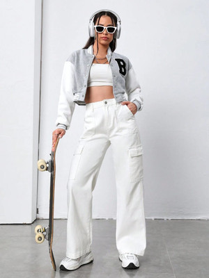 K Y W Loose Fit Women White Jeans