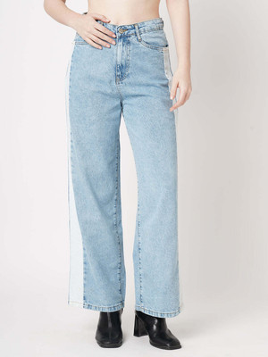 Kraus Jeans Women High-Rise Wide Leg Jeans Relaxed Fit Women Light Blue Jeans