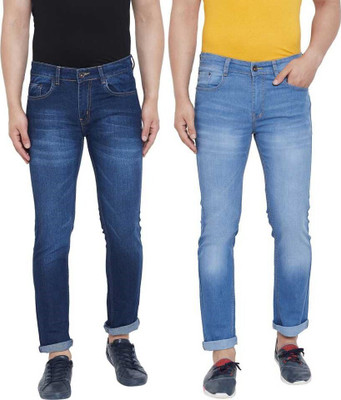 BEN MARTIN Regular Men Dark Blue, Light Blue Jeans(Pack of 2)