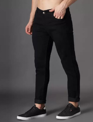 POKHINDA Skinny Men Black Jeans