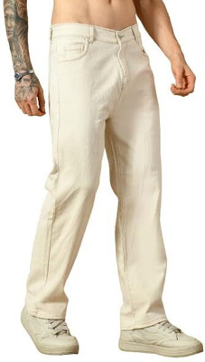 RusticBlooms Loose Fit Men Beige Jeans