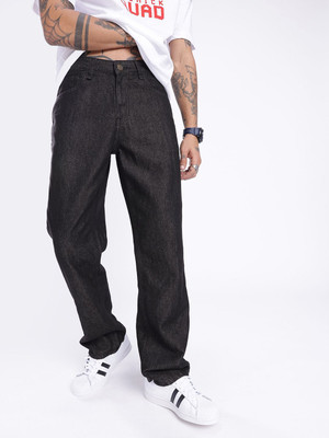 Glitchez Straight Fit Men Black Jeans