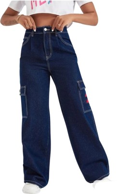 KLOTHICAL Loose Fit Women Dark Blue Jeans