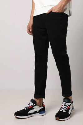 POKHINDA Skinny Men Black Jeans