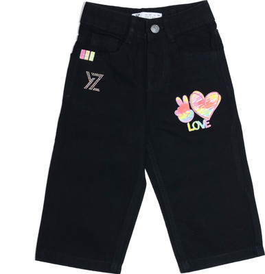 Ywee Straight Fit Girls Black Jeans