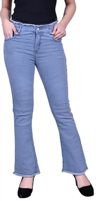 Miss Oops Flared Girls Grey Jeans