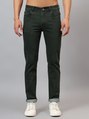 PLOUNGE Regular Men Dark Green Jeans