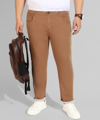 Instafab Plus Regular Men Brown Jeans