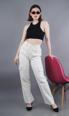 Moda Rapido Jogger Fit Women Beige Jeans