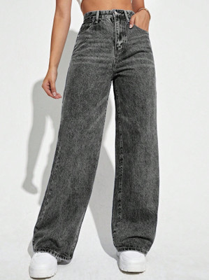 PINKLIT Relaxed Fit Women Dark Grey Jeans