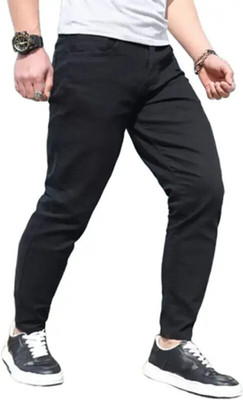 FLIECAINNER Regular Men Black Jeans