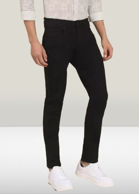 POKHINDA Skinny Men Black Jeans