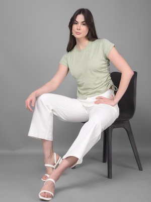 CRIMSOUNE CLUB Flared Women White Jeans