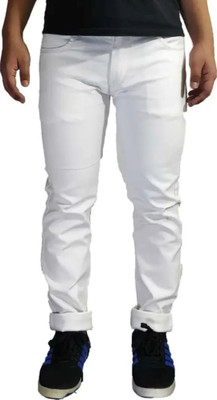 WHITE HAND Slim Men White Jeans