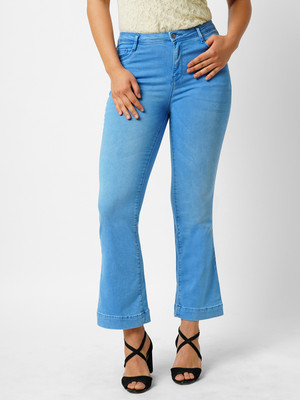Kraus Jeans Women High-Rise Mini Flare Jeans Flared Women Blue Jeans