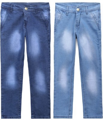 GUCHU Slim Girls Light Blue, Dark Blue Jeans(Pack of 2)
