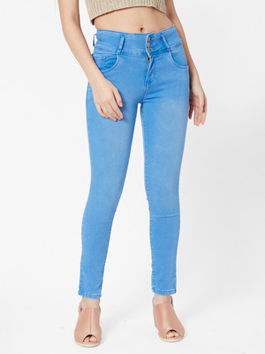 Kraus Jeans Women Light Blue High-Rise Skinny Jeans Straight Fit Women Light Blue Jeans