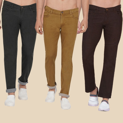 Dais Straight Fit Men Green, Brown, Brown Jeans(Pack of 3)
