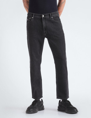 TOMMY HILFIGER Tapered Fit Men Black Jeans