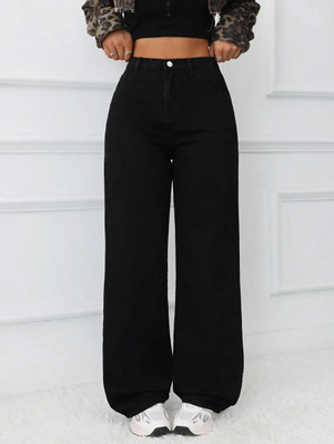DENIM LOOK Flared Women Black Jeans